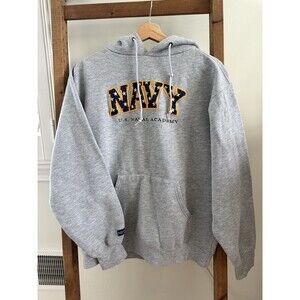 Vintage Jansport Navy Hoodie Adult Medium Gray Sweatshirt U.S. Naval Academy